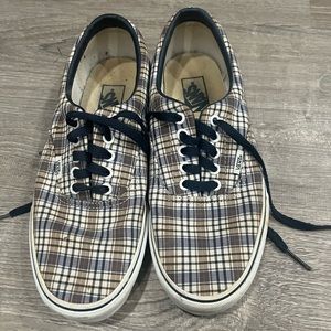 Vans Mens Plaid Shoes, Size 9.5